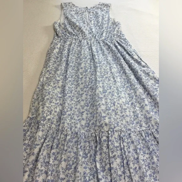Abercrombie Kids Blue Poplin Tiered Maxi Dress Size 15-16 - Picture 6 of 12